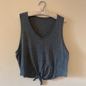 Lululemon Cropped Cotton Tie-Front Tank Top